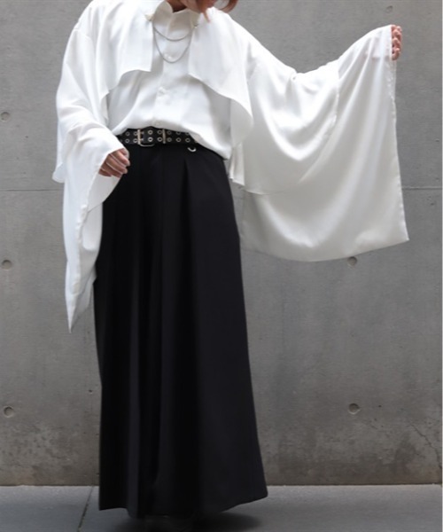 REZEN（リゼン）の「襟金具フリル和袖シャツ（シャツ/ブラウス・メンズ・ローズ/ブラック/ライトグレー・LARGE/MEDIUM）」の18枚目の写真