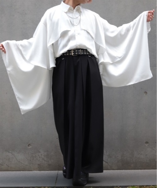 REZEN（リゼン）の「襟金具フリル和袖シャツ（シャツ/ブラウス・メンズ・ローズ/ブラック/ライトグレー・LARGE/MEDIUM）」の19枚目の写真