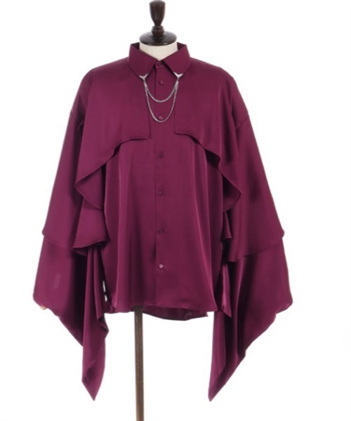 REZEN（リゼン）の「襟金具フリル和袖シャツ（シャツ/ブラウス・メンズ・ローズ/ブラック/ライトグレー・LARGE/MEDIUM）」の22枚目の写真