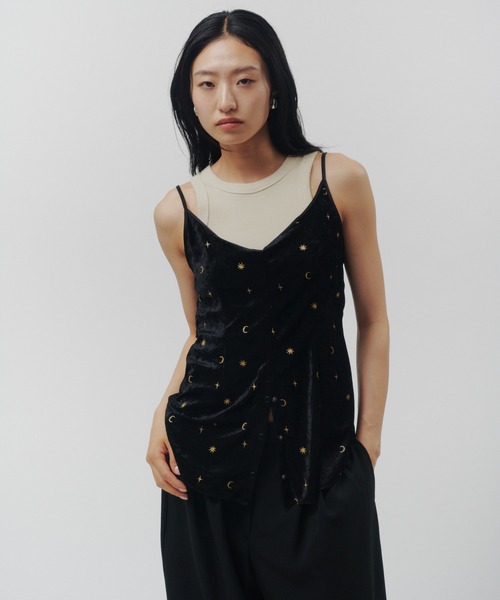 THINGS THAT MATTER(シングス ザット マター)の「STICKER PRINT VELOUR CAMISOLE / ステッカー プリント ベロア キャミソール(キャミソール・レディース・ブラック×レッド/ブラック×イエロー・FREE)」の17枚目の写真