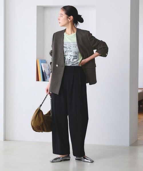 BEAUTY&YOUTH UNITED ARROWS（ビューティーアンドユースユナイテッドアローズ）の「【WEB限定 Wardrobe DAILY MINIMAL】メランジ ダブルノーカラージャケット ウォッシャブル（ノーカラージャケット・レディース・モカ/ダークグレー・S/L/M）」の7枚目の写真
