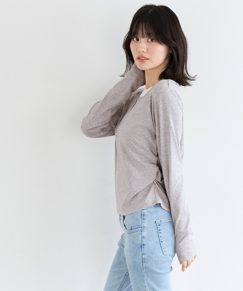 coca（coca）（コカ）の「ユース　レイヤードトップス（Tシャツ/カットソー・レディース・ブラック/グレー・S/L/M）」の16枚目の写真