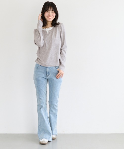 coca（coca）（コカ）の「ユース　レイヤードトップス（Tシャツ/カットソー・レディース・ブラック/グレー・S/L/M）」の17枚目の写真