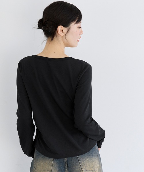 coca（coca）（コカ）の「ユース　レイヤードトップス（Tシャツ/カットソー・レディース・ブラック/グレー・S/L/M）」の6枚目の写真