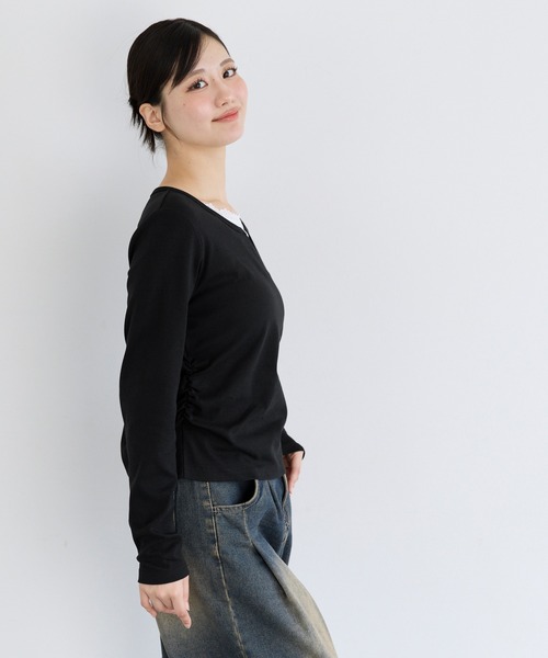 coca（coca）（コカ）の「ユース　レイヤードトップス（Tシャツ/カットソー・レディース・ブラック/グレー・S/L/M）」の8枚目の写真