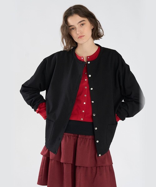 To b. by agnes b.(トゥービーバイアニエスベー)の「To b. by agnes b.× green label relaxing コットン ビッグカーディガン(カーディガン/ボレロ・レディース・ブラック・FREE)」の2枚目の写真
