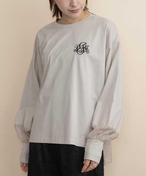 lodie(ロディ)の「胸ロゴモチーフ 異素材コンビ ロンT(Tシャツ/カットソー・レディース・ブラウン/ベージュ/チャコールグレー/ブラック・FREE)」の20枚目の写真