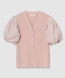 CLANE/クラネ】W FACE SHORT FRILLED KNIT TOPS/ダブルフェイス