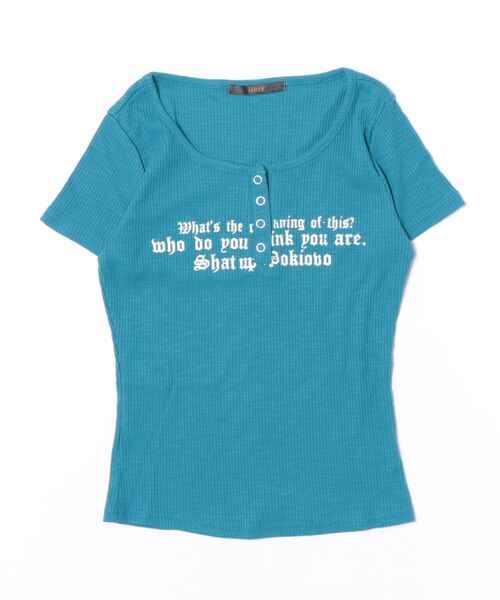 Ritzy(リッツィー)の「レタリングプリント コンパクトTシャツ(Tシャツ/カットソー・レディース・ホワイト/ライトブルー/オレンジ/ピンク/ブルー/ブラック・XL/S/M/L)」の22枚目の写真