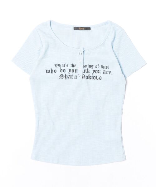 Ritzy(リッツィー)の「レタリングプリント コンパクトTシャツ(Tシャツ/カットソー・レディース・ホワイト/ライトブルー/オレンジ/ピンク/ブルー/ブラック・XL/S/M/L)」の21枚目の写真
