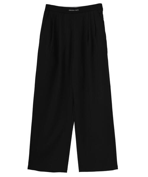 CONVERSE TOKYO(コンバーストウキョウ)の「WAIST LOGO WIDE SLACKS PANTS(スラックス・レディース・ブラック/ベージュ/グレー・FREE)」の2枚目の写真