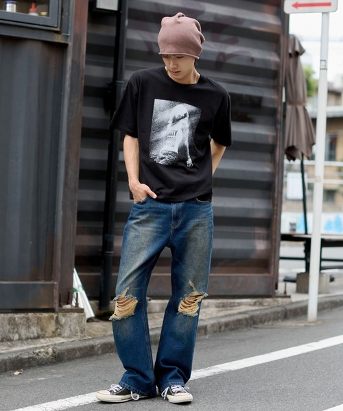WEGO（ウィゴー）の「WEGO/フォトグラフィックネップT（Tシャツ/カットソー・メンズ・ホワイト/ブラック・LARGE/MEDIUM）」の6枚目の写真