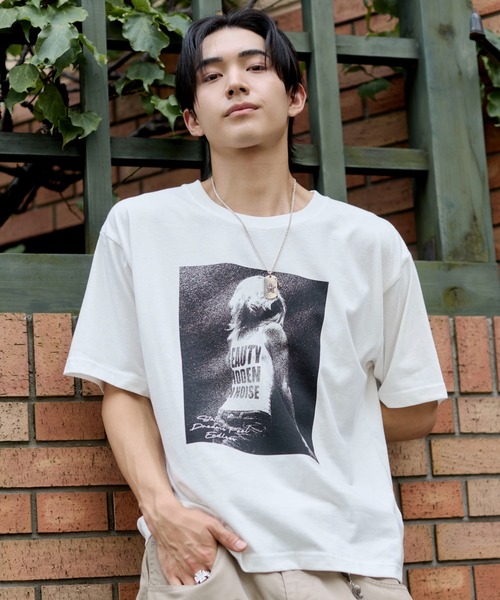 WEGO（ウィゴー）の「WEGO/フォトグラフィックネップT（Tシャツ/カットソー・メンズ・ホワイト/ブラック・LARGE/MEDIUM）」の10枚目の写真