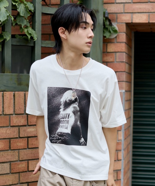 WEGO（ウィゴー）の「WEGO/フォトグラフィックネップT（Tシャツ/カットソー・メンズ・ホワイト/ブラック・LARGE/MEDIUM）」の11枚目の写真