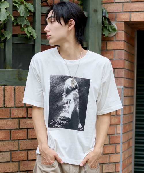 WEGO（ウィゴー）の「WEGO/フォトグラフィックネップT（Tシャツ/カットソー・メンズ・ホワイト/ブラック・LARGE/MEDIUM）」の12枚目の写真