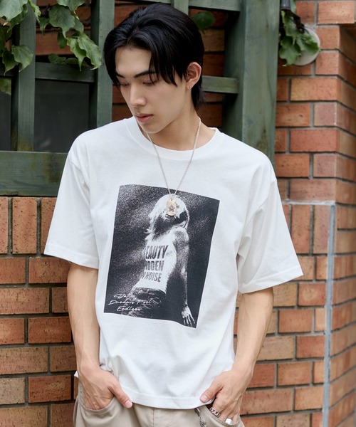 WEGO（ウィゴー）の「WEGO/フォトグラフィックネップT（Tシャツ/カットソー・メンズ・ホワイト/ブラック・LARGE/MEDIUM）」の13枚目の写真