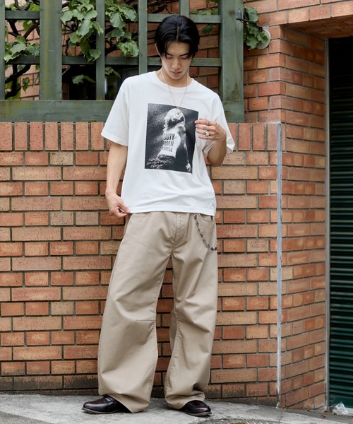 WEGO（ウィゴー）の「WEGO/フォトグラフィックネップT（Tシャツ/カットソー・メンズ・ホワイト/ブラック・LARGE/MEDIUM）」の14枚目の写真