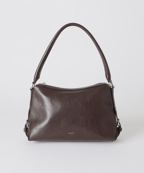 U by SPICK&SPAN（ユーバイスピックアンドスパン）の「STAND OIL/スタンドオイル Mushy Bag Mini（ハンドバッグ・レディース・ブラウン・FREE）」の4枚目の写真