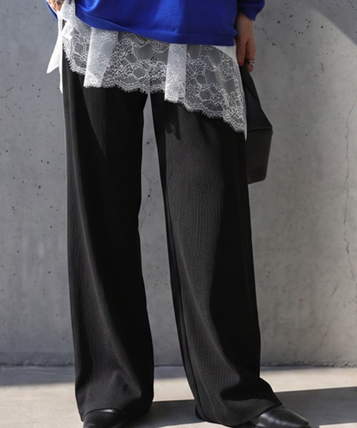 antiqua(アンティカ)の「シュッと美 ワイド ストレート パンツ(その他パンツ・レディース・パープル/ブラック/レッド/グレー/ブルー/ライム/アイボリー/ブラウン系その他/ネイビー/グレイッシュベージュ・C/LARGE/MEDIUM)」の14枚目の写真