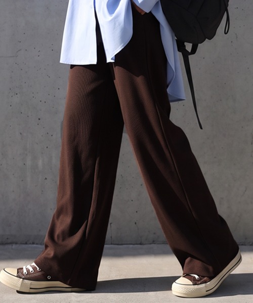 antiqua(アンティカ)の「シュッと美 ワイド ストレート パンツ(その他パンツ・レディース・パープル/ブラック/レッド/グレー/ブルー/ライム/アイボリー/ブラウン系その他/ネイビー/グレイッシュベージュ・C/LARGE/MEDIUM)」の22枚目の写真