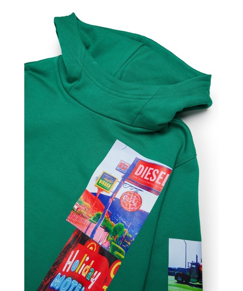 DIESEL（ディーゼル）の「キッズ プルオーバーパーカー SFORMY OVER（パーカー・キッズ・グリーン/ブラック・12Y/10Y/14Y/8Y/6Y）」の4枚目の写真