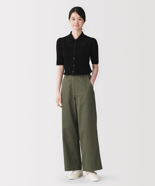 無印良品(ムジルシリョウヒン)の「婦人 ムラ糸 チノ ワイドパンツ(チノパンツ・レディース・ダークグレー/スモーキーグリーン系/ダークベージュ/アイボリー・S/M/XL/L/XXL)」の21枚目の写真