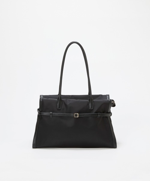 Breath TOPKAPI(ブレストプカピ)の「【Breath TOPKAPI】STRIA ストリア ナローベルト ナイロン トートバッグ L / 撥水 / A4(トートバッグ・レディース・ブラック/グレイッシュベージュ・FREE)」の1枚目の写真