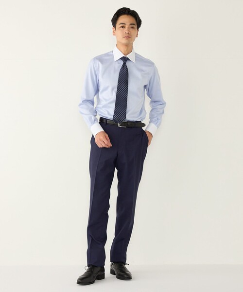 SHIPS Colors(シップス カラーズ)の「SHIPS Colors:イージーケア ドビー クレリック ワイドカラー シャツ 2(ビジネスシャツ・メンズ・ライトブルー・41/40/39)」の15枚目の写真