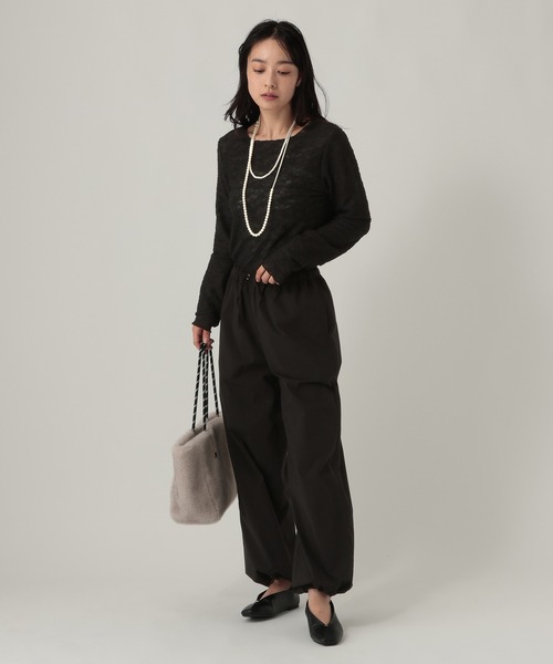 Elura（エルーラ）の「ストレッチレースメロウプルオーバー/1067414（Tシャツ/カットソー・レディース・ドット/アイボリー/ブラック・FREE）」の8枚目の写真