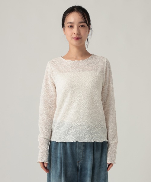 Elura（エルーラ）の「ストレッチレースメロウプルオーバー/1067414（Tシャツ/カットソー・レディース・ドット/アイボリー/ブラック・FREE）」の21枚目の写真