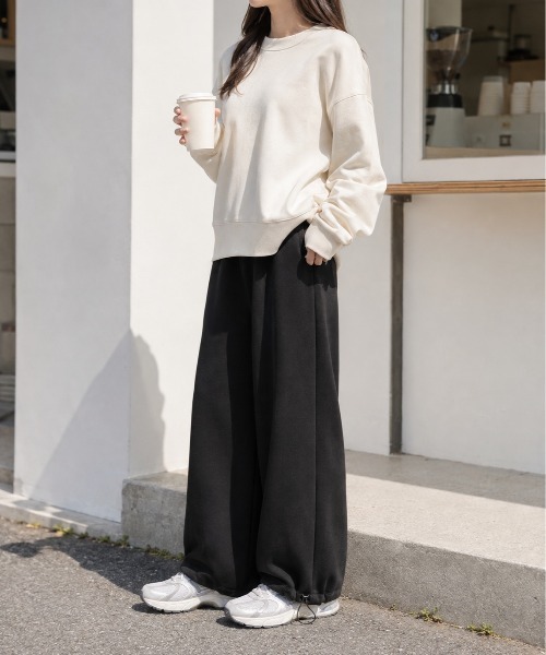 Mku Ekta(ムクエクタ)の「裾が絞れる2Wayスウェットパンツ(スウェットパンツ・レディース・ブラック/ライトグレー/グレー・M/L/XL)」の5枚目の写真