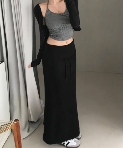 VIVID LADY(ビビッドレディー)の「ウエストフォールド ロングスカート(スカート・レディース・ブラック/グレー/チャコールグレー・FREE)」の22枚目の写真