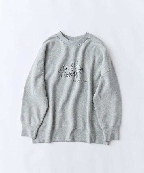 conges payes ADIEU TRISTESSE(コンジェ ペイエ アデュートリステス)の「《ナガノチサトさんコラボ》裏毛プルオーバー(スウェット・レディース・グレー系その他/ベージュ系その他/ベージュ・FREE)」の2枚目の写真