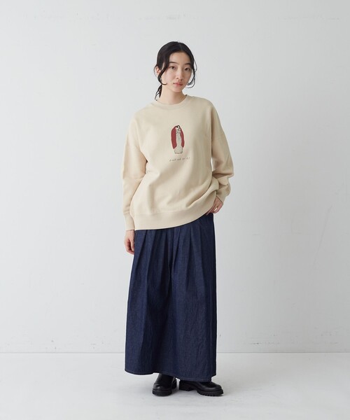 conges payes ADIEU TRISTESSE(コンジェ ペイエ アデュートリステス)の「《ナガノチサトさんコラボ》裏毛プルオーバー(スウェット・レディース・グレー系その他/ベージュ系その他/ベージュ・FREE)」の9枚目の写真