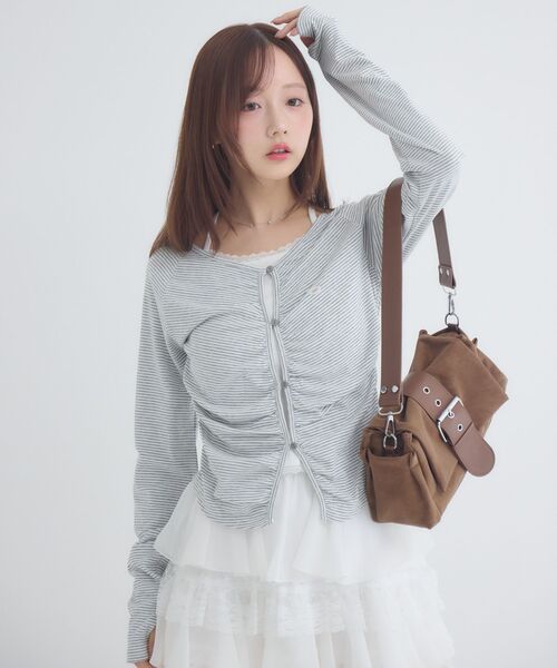 ems excite(エムズエキサイト)の「ホルターレイヤード風ボーダーカットソー(Tシャツ/カットソー・レディース・ブラウン系その他3/ブラック系その他3/グレー系その他3・FREE)」の21枚目の写真