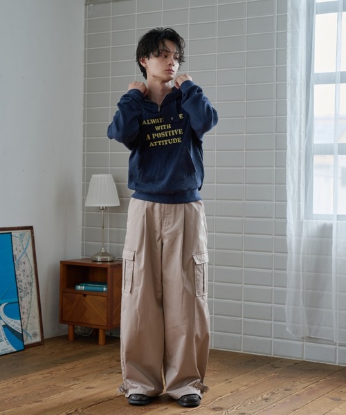 sedacle（セダクル）の「Thermal High Neck Hoodie／サーマル ハイネック フーディー（パーカー・メンズ・ブラウン/ネイビー/ライトグレー・SMALL/LARGE/MEDIUM）」の6枚目の写真
