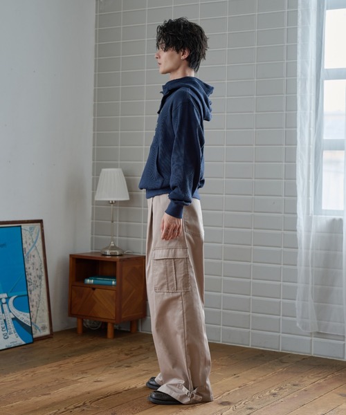 sedacle（セダクル）の「Thermal High Neck Hoodie／サーマル ハイネック フーディー（パーカー・メンズ・ブラウン/ネイビー/ライトグレー・SMALL/LARGE/MEDIUM）」の7枚目の写真