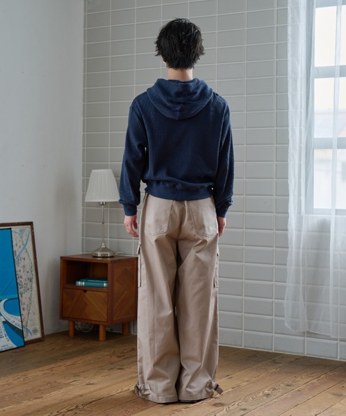sedacle（セダクル）の「Thermal High Neck Hoodie／サーマル ハイネック フーディー（パーカー・メンズ・ブラウン/ネイビー/ライトグレー・SMALL/LARGE/MEDIUM）」の8枚目の写真