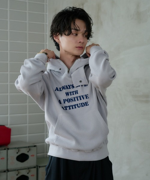 sedacle（セダクル）の「Thermal High Neck Hoodie／サーマル ハイネック フーディー（パーカー・メンズ・ブラウン/ネイビー/ライトグレー・SMALL/LARGE/MEDIUM）」の10枚目の写真