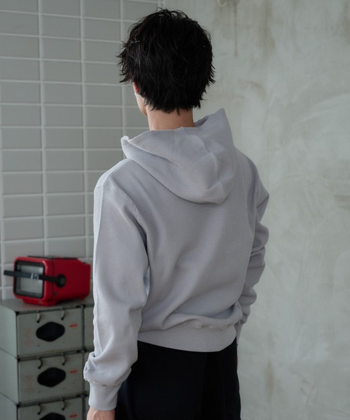 sedacle（セダクル）の「Thermal High Neck Hoodie／サーマル ハイネック フーディー（パーカー・メンズ・ブラウン/ネイビー/ライトグレー・SMALL/LARGE/MEDIUM）」の11枚目の写真