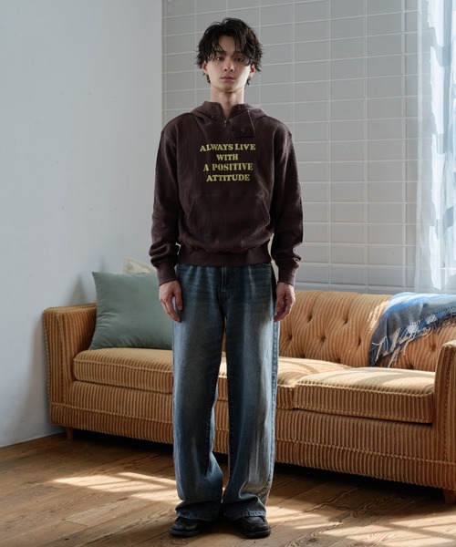 sedacle（セダクル）の「Thermal High Neck Hoodie／サーマル ハイネック フーディー（パーカー・メンズ・ブラウン/ネイビー/ライトグレー・SMALL/LARGE/MEDIUM）」の19枚目の写真