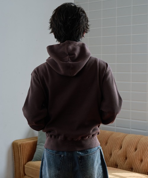 sedacle（セダクル）の「Thermal High Neck Hoodie／サーマル ハイネック フーディー（パーカー・メンズ・ブラウン/ネイビー/ライトグレー・SMALL/LARGE/MEDIUM）」の18枚目の写真