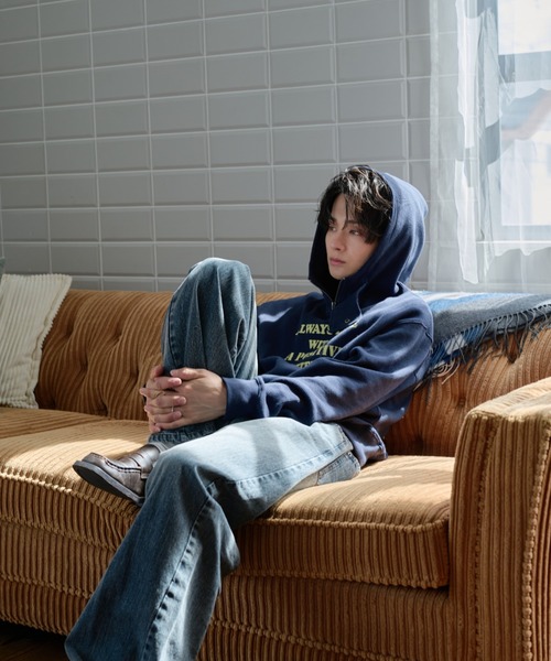 sedacle（セダクル）の「Thermal High Neck Hoodie／サーマル ハイネック フーディー（パーカー・メンズ・ブラウン/ネイビー/ライトグレー・SMALL/LARGE/MEDIUM）」の21枚目の写真