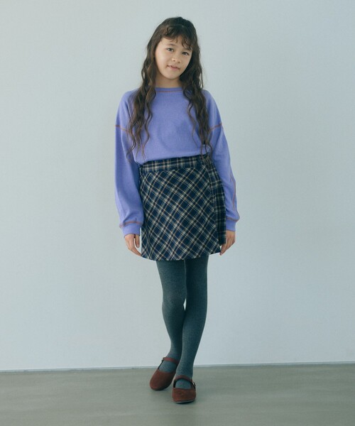 green label relaxing(グリーンレーベルリラクシング)の「キモウ チェック キュロット スカート / キッズ 100cm-160cm(スカート・キッズ・ネイビー・110cm/150cm/100cm/160cm/140cm/130cm/120cm)」の3枚目の写真