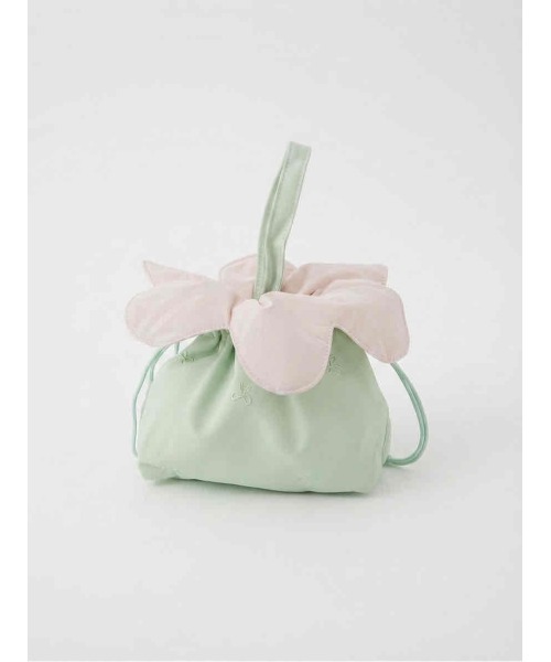 tone(トーン)の「【88eighty-eight】フラワーリボンCUTEカラフル巾着ハンドバッグ【import】(MA)(ハンドバッグ・レディース・レッド/グリーン・FREE)」の3枚目の写真