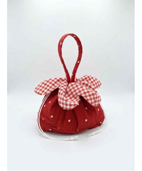tone(トーン)の「【88eighty-eight】フラワーリボンCUTEカラフル巾着ハンドバッグ【import】(MA)(ハンドバッグ・レディース・レッド/グリーン・FREE)」の5枚目の写真