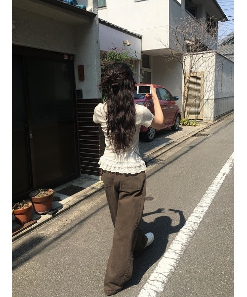 anyonemore(エニワンモア)の「裾スナップボタンサイドタックワイドパンツ(その他パンツ・レディース・ブラック/ブラウン・SMALL/MEDIUM)」の22枚目の写真