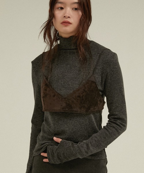 LA PEAU DE GEM(ラポドゥジェム)の「タートルネック ハンドホールタートルカット / 【 LA PEAU DE GEM 】 handhole turtle cut(Tシャツ/カットソー・レディース・チャコールグレー/ブラック/ベージュ・FREE)」の3枚目の写真