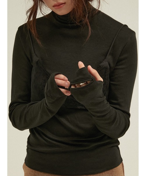LA PEAU DE GEM(ラポドゥジェム)の「タートルネック ハンドホールタートルカット / 【 LA PEAU DE GEM 】 handhole turtle cut(Tシャツ/カットソー・レディース・チャコールグレー/ブラック/ベージュ・FREE)」の18枚目の写真