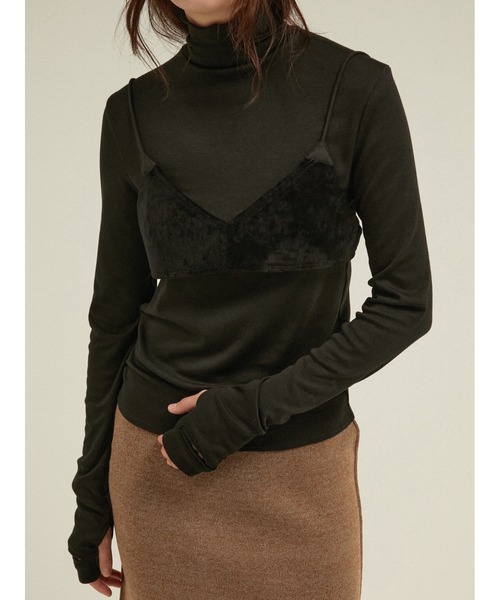 LA PEAU DE GEM(ラポドゥジェム)の「タートルネック ハンドホールタートルカット / 【 LA PEAU DE GEM 】 handhole turtle cut(Tシャツ/カットソー・レディース・チャコールグレー/ブラック/ベージュ・FREE)」の17枚目の写真